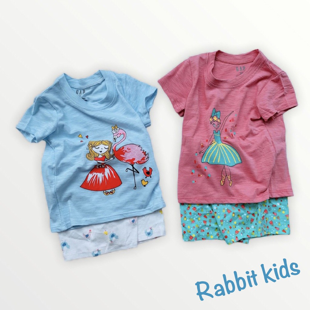 Quần Áo Cộc Tay Trẻ EmFREESHIP RABBIT KIDS - Đồ Bộ Mặc Nhà Cho Bé Gái 1 - 5 Tuổi Chất Cotton Xước Mềm Mạii