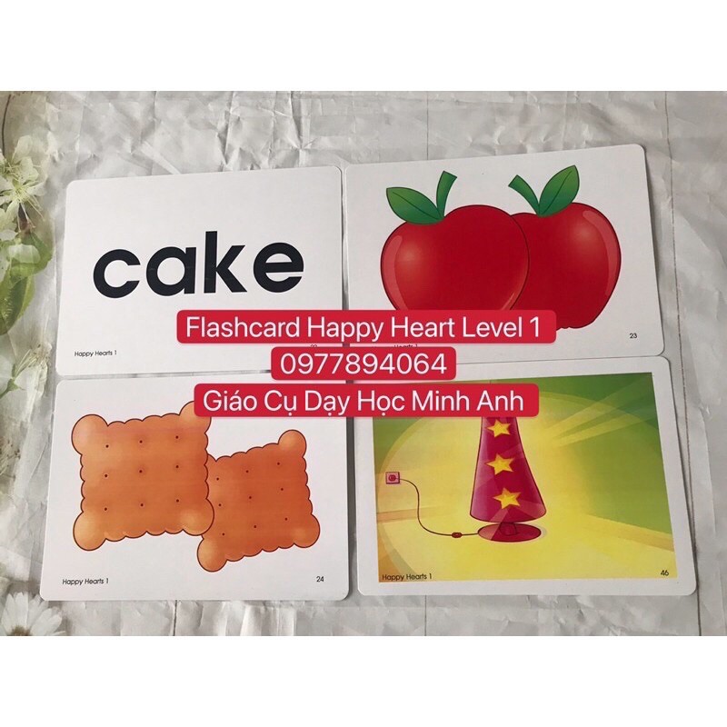 Flashcards  Happy Heart Stater -1-2 đủ bộ ☘️Thẻ dạy Tiếng Anh cho trẻ từ 3-6 tuổi