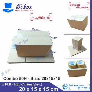 Combo 50 Hộp Carton 20x15x15 - Hộp Giấy Carton Giá Rẻ
