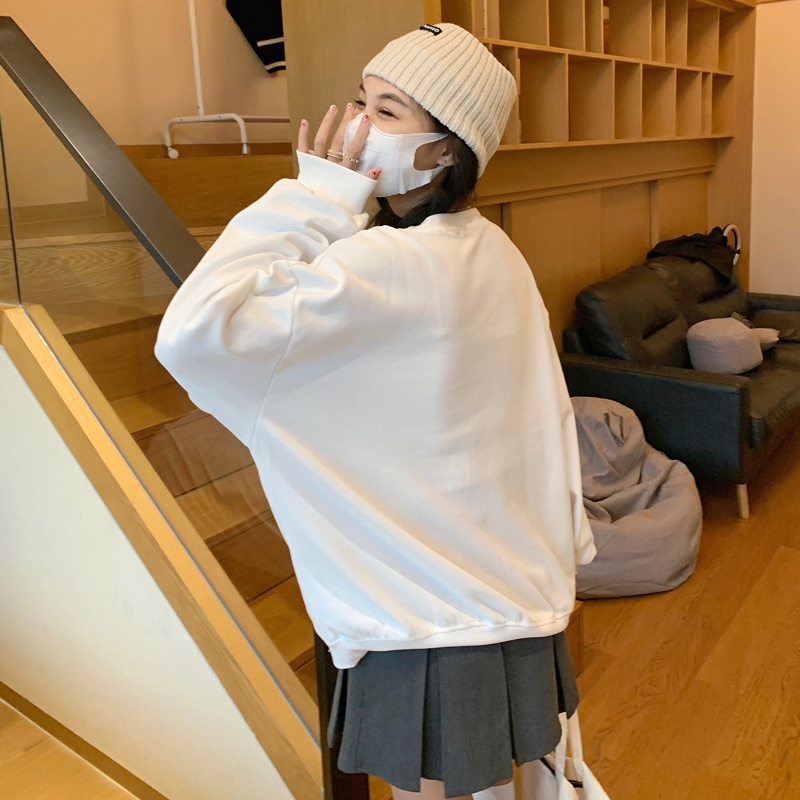 Áo Sweater Tay Dài Cổ Tròn Form Rộng Thời Trang Trẻ Trung