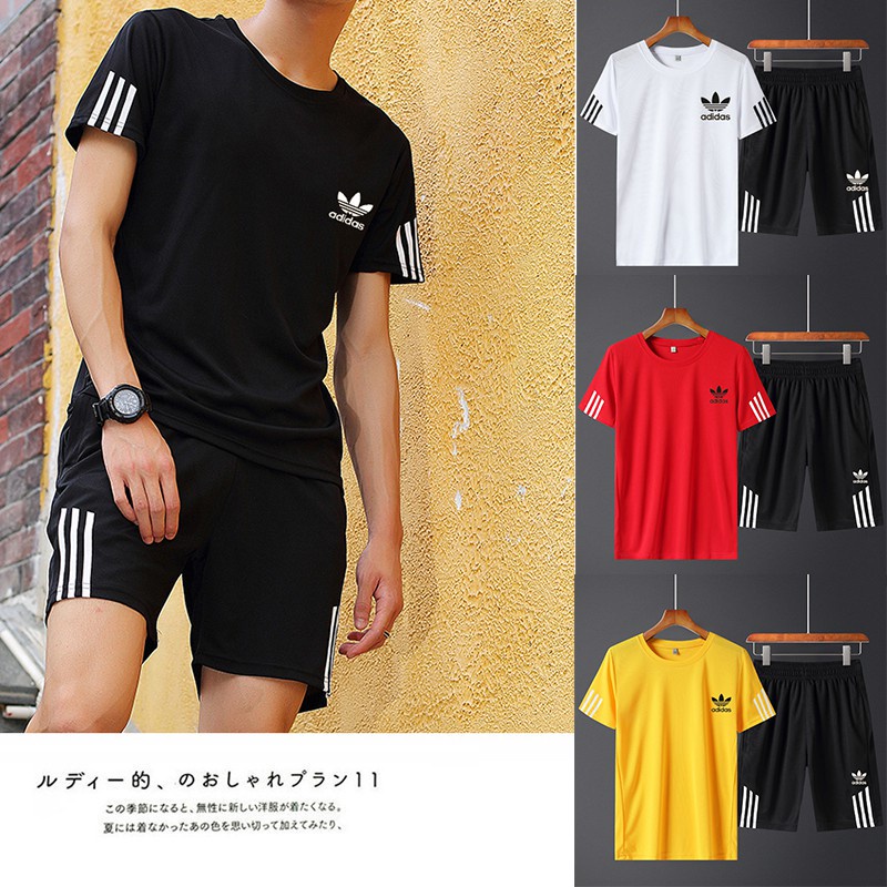 Set Đồ Thể Thao Adidas Ngắn Tay Thời Trang Mùa Hè Dành Cho Nam Sinh