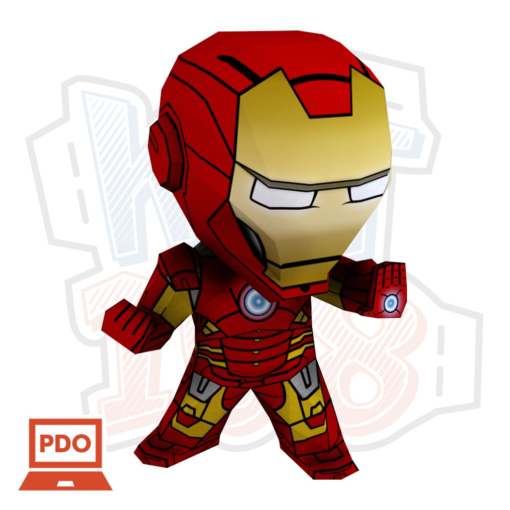 Mô hình giấy Marvel Avengers Chibi Iron Man