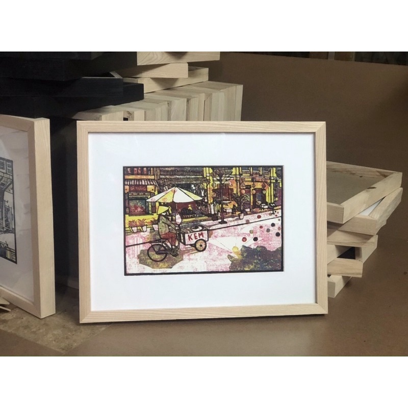 khung gỗ size a4 ,kích thước tranh 15x21