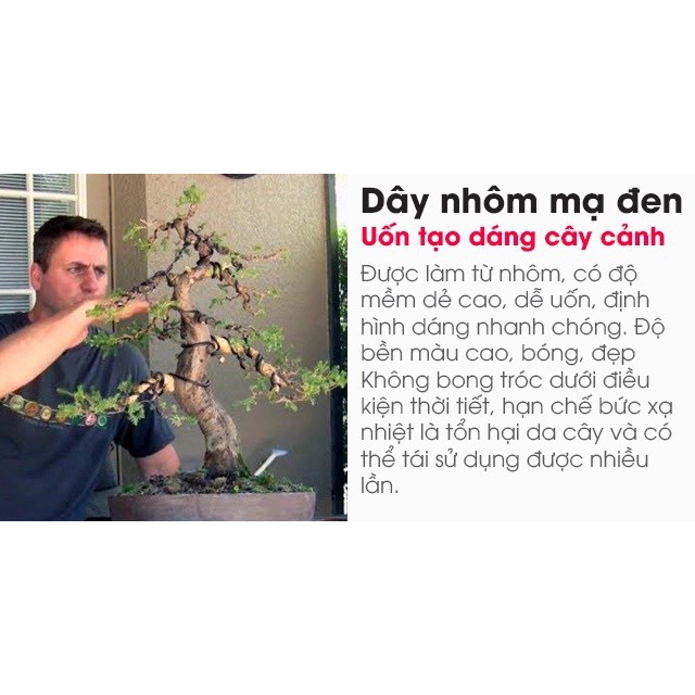 Dây Nhôm Đen Uốn Cây Cảnh, Cây Bonsai  , Dây Mềm, Dẻo Dễ Dàng Uốn Nắn, Chất Lượng Cao