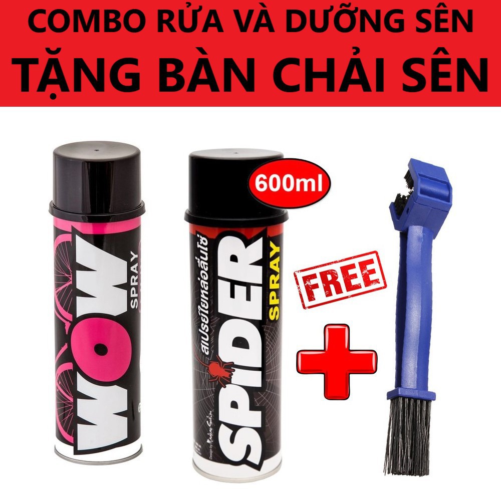 Combo Vệ Sinh Sên WOW LUBE71 Vs Dưỡng Sên SPIDER LUBE71 (Tặng Bàn Chải)