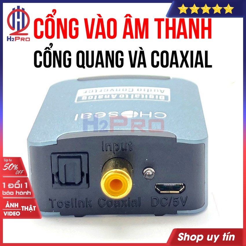 Bộ chuyển đổi âm thanh optical cao cấp Choseal AQ5601 H2pro âm thanh ra sáng rõ-tiếng to, bộ chuyển đổi âm thanh quang