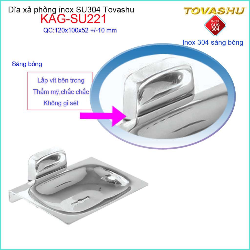 Dĩa đựng xà phòng, giá để xà bông, kệ xà bông Tovashu KAG-304SU221