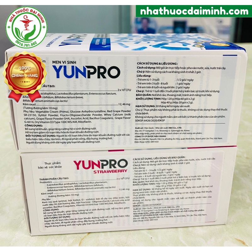 Men Vi Sinh Hàn Quốc YunPro - Phòng Và Hỗ Trợ Rối Loạn Tiêu Hóa