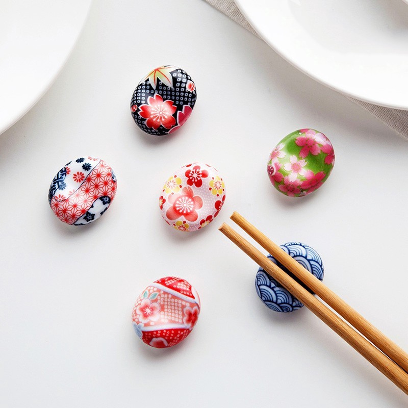 Set 6 giá gác đũa SWEEJAR bằng gốm phong cách Nhật Bản thời trang tiện lợi