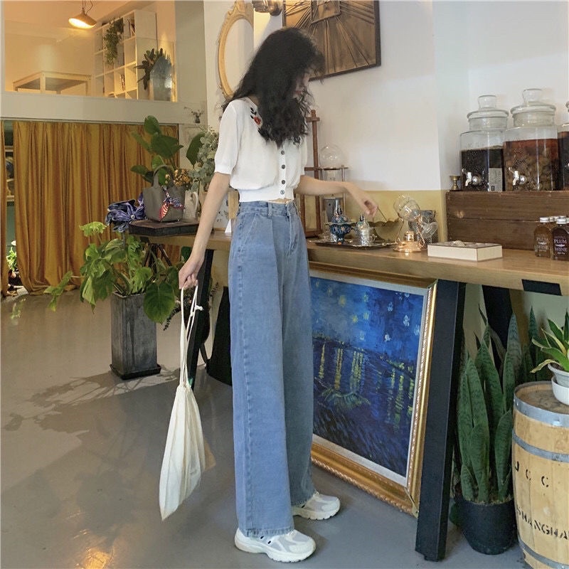 Quần bò Xuông pha Ren Eo