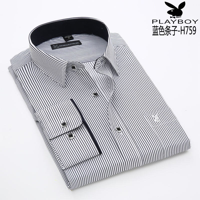 Middle aged fashion❈Áo sơ mi nam dài tay mỏng cotton mùa hè dành cho người trung niên và già kẻ sọc dễ phối đồ