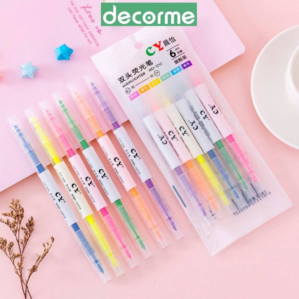 Set bút đánh dấu highlight HC DecorMe