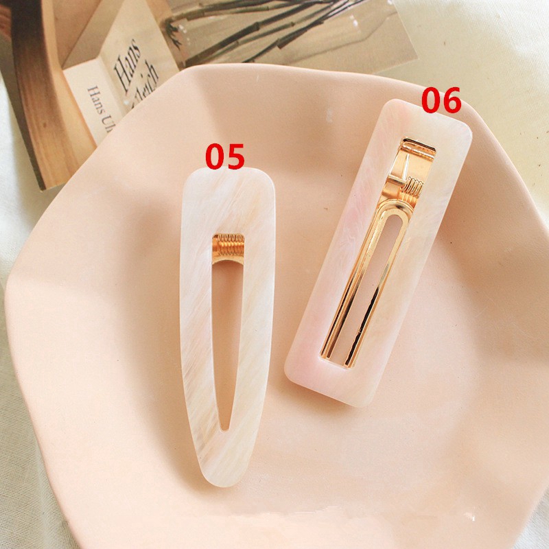 Kẹp tóc acrylic kiểu hình học phong cách cổ điển thời trang