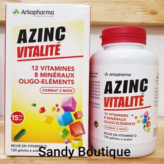 Viên uống tổng hợp bổ sung vitamin và dưỡng chất hàng Pháp Arkopharma Azinc Vitalite [Bill Pháp]