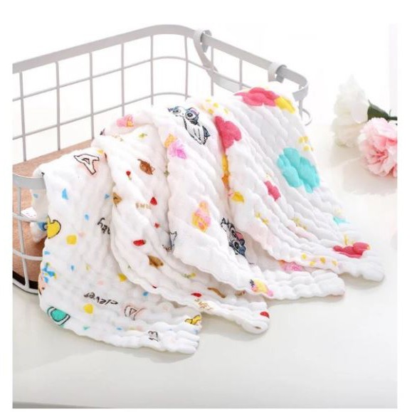 Khăn xô sữa nhăn 6 lớp mềm mại, thấm hút tốt