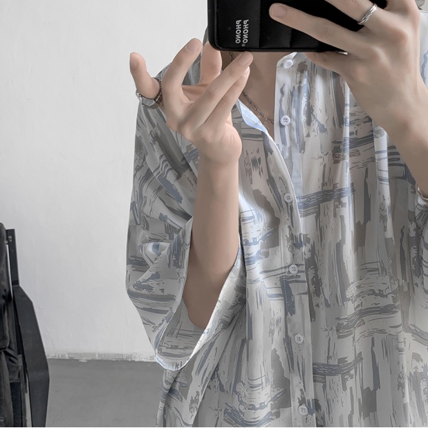 Áo Sơ Mi Ngắn Tay Thời Trang Hàn Quốc Cá Tính Cho Nam Nữ