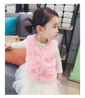 Áo gile lông mềm cho bé trai/bé gái