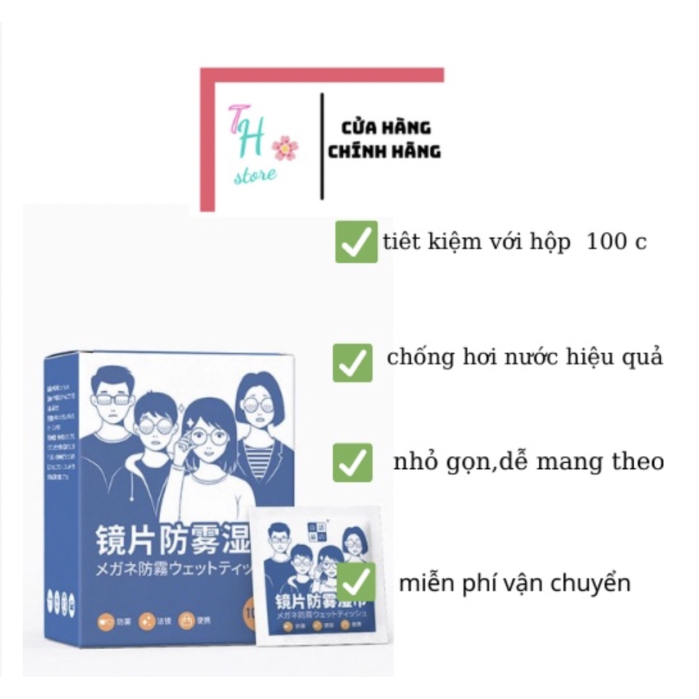 HỘP 100 KHĂN LAU KÍNH CHỐNG HƠI NƯỚC NANO,CÔNG NGHỆ NHẬT BẢN, HIỆU QUẢ TỨC THÌ