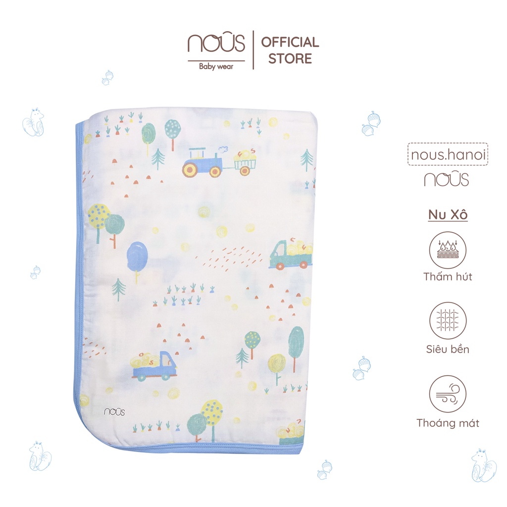 Khăn Xô Cotton 1 Lớp Nous Hoạ Tiết Nông Trại (Kích Thước 120*120cm)