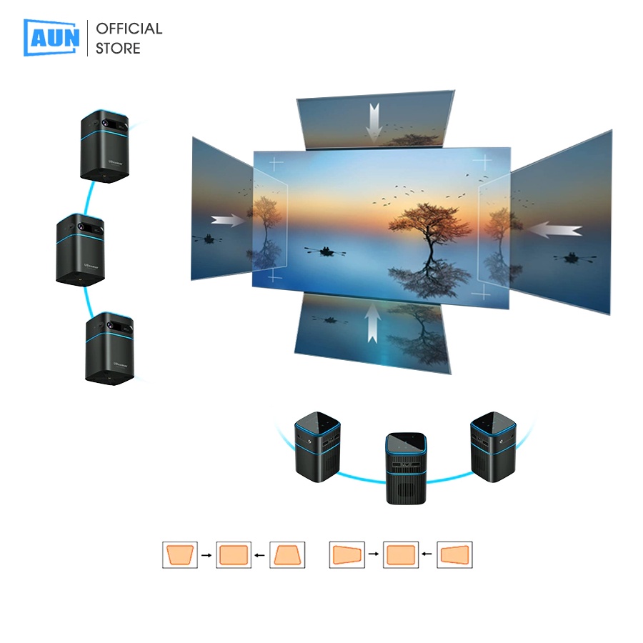 Máy chiếu mini AUN X6 DLP - Độ phân giải thực chuẩn HD+ - Tích hợp hệ điều hành - Bảo hành 12 tháng