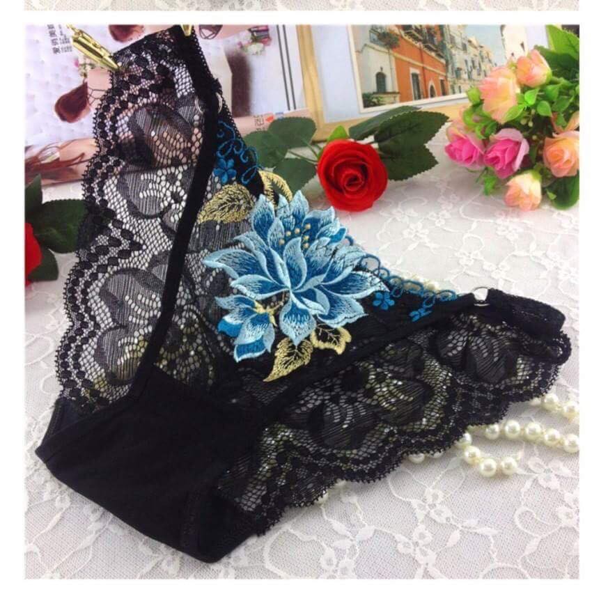 QUẦN REN THÊU HOA HỒNG