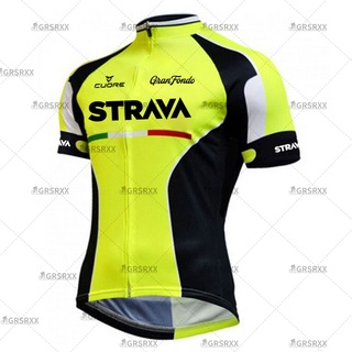 STRAVA Đi xe đạp Jersey Nam Áo sơ mi chống tia cực tím MTB Xe đạp đua Áo sơ mi Phù hợp với Đi xe đạp Thoáng khí Quần áo thể thao Đi xe đạp Cao cấp Bộ yếm xe đạp