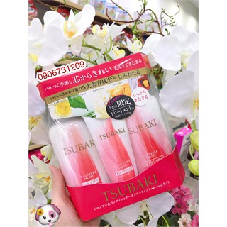 New set 3 gội - xả - ủ tóc tsubaki moisture dưỡng ẩm