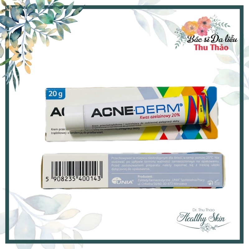 Kem giảm mụn giảm thâm nám Acnederm - Azelaic acid 20%