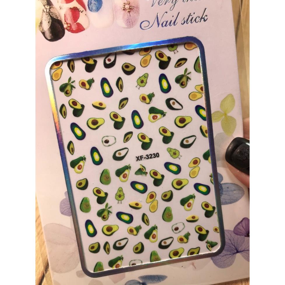 Hình dán móng tay Quả bơ