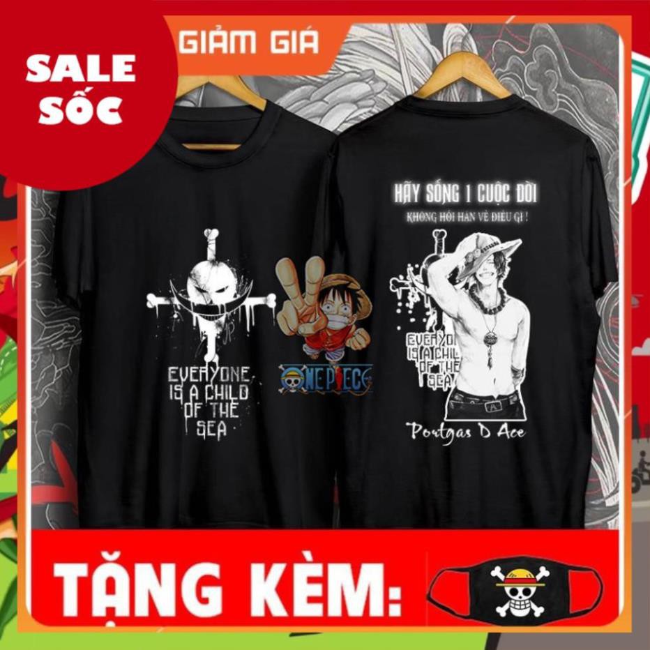 ÁO ONE PIECE ACE | ÁO THUN ONE PIECE đẹp tặng kèm bịt mặt ONE PIECE cực ngầu