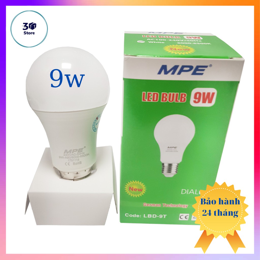 Đèn Led Bulb Chính hãng MPE, siêu tiết kiệm BH 24 tháng