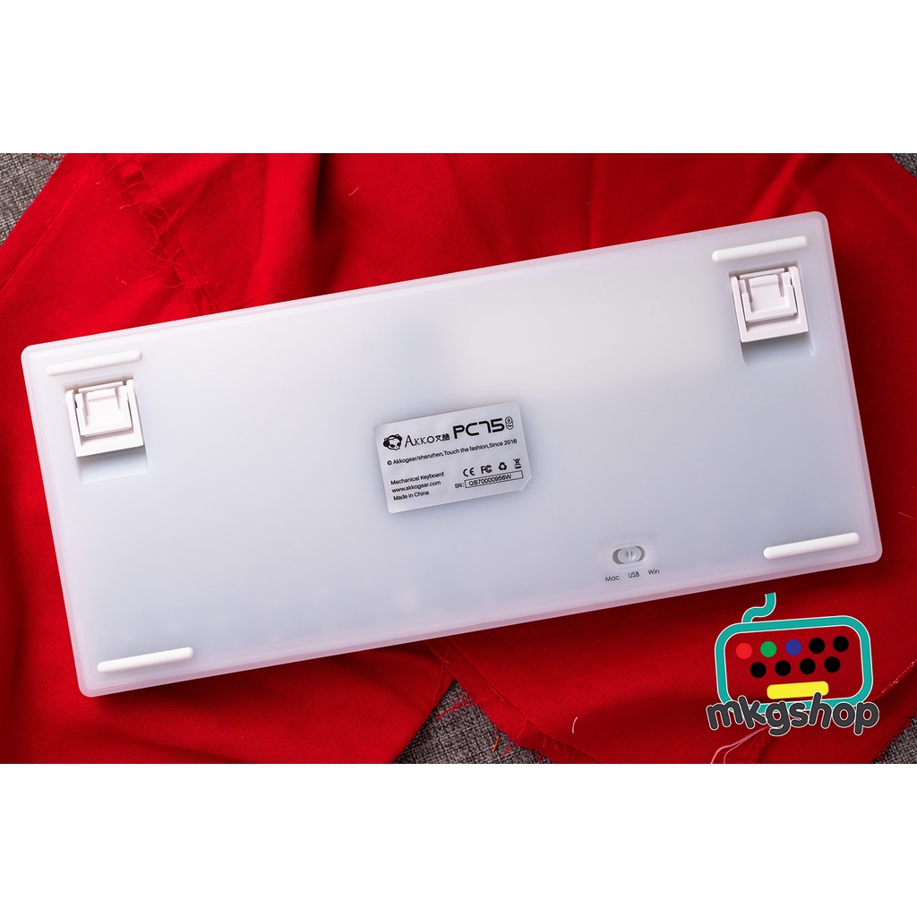 Bàn phím cơ AKKO PC75B Plus Blue on White 3 kết nối, hot swap, led nền RGB, núm xoay âm lượng