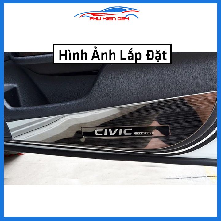 Bộ ốp tapli Civic 2016-2017-2018-2019-2020-2021-2022 vân Titan chống xước va đập khi mở cửa và làm đẹp xe