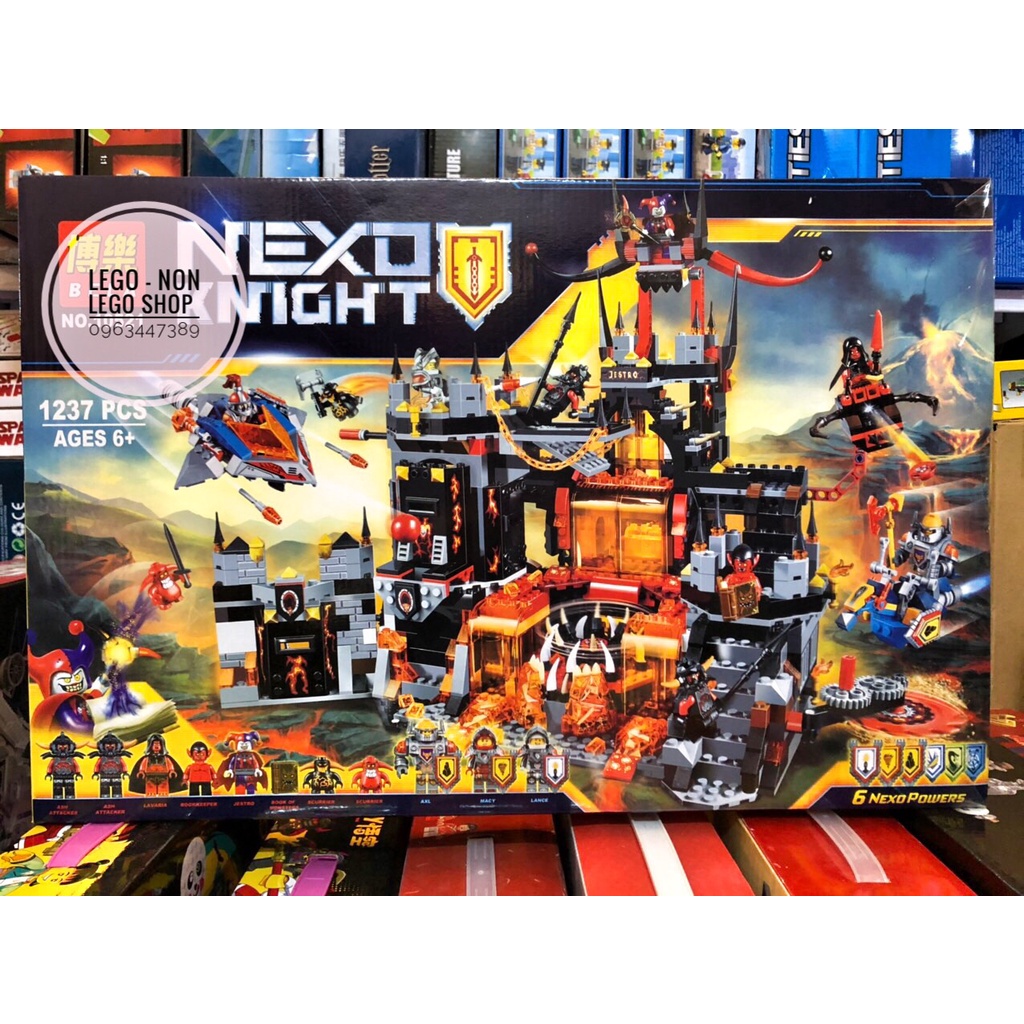 ( Hàng mới ) Lego Nexo - Bela 10521 ( Xếp Hình Hang Ổ Nham Thạch Của Gã Hề Jestro 1234 Mảnh )