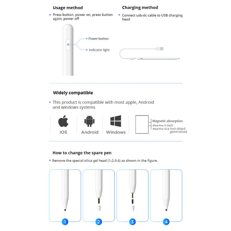 Bút Cảm Ứng Stylus Thay Thế Chuyên Dụng Cho Máy Tính Bảng Thế Hệ Thứ 3