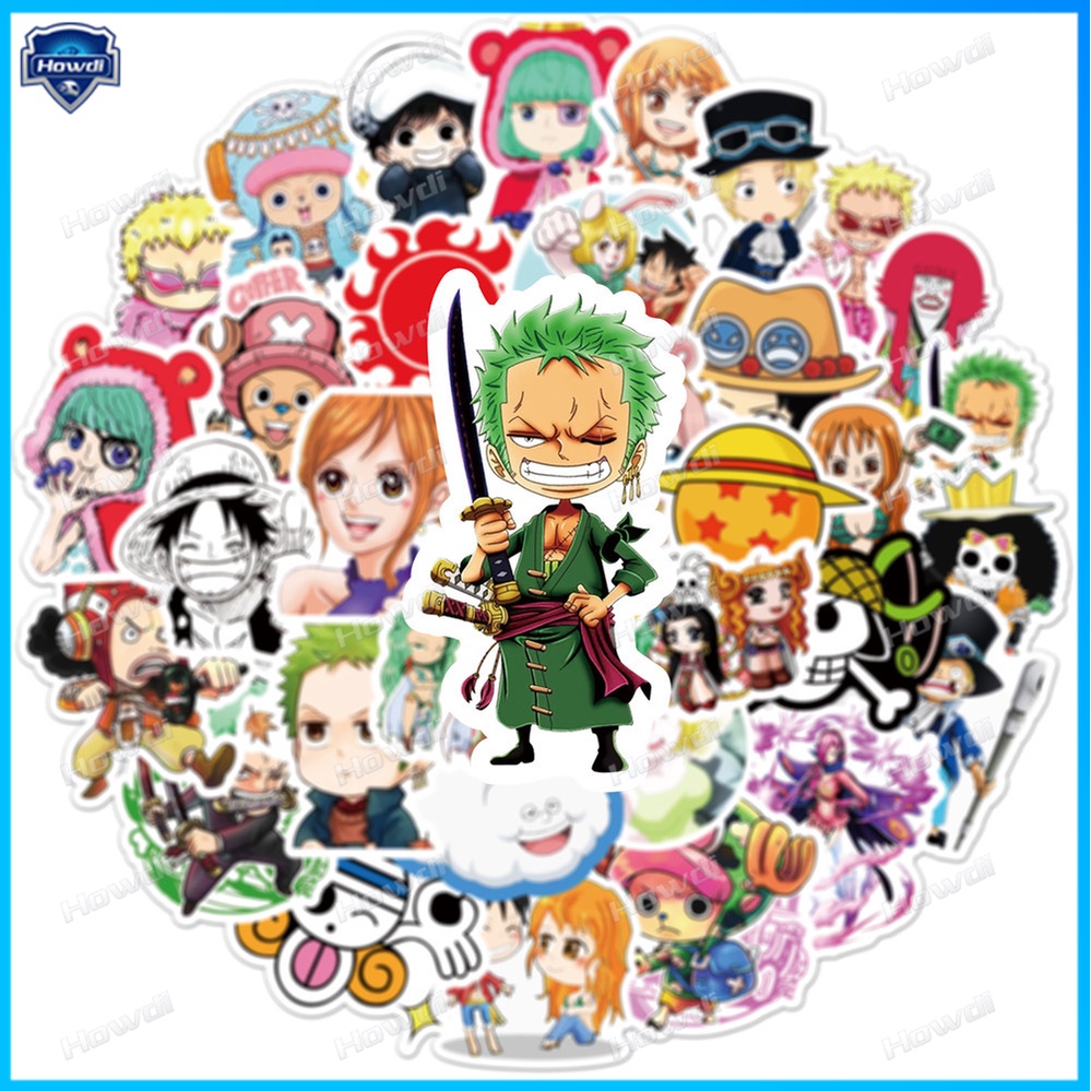 Miếng Dán Trang Trí Mũ Bảo Hiểm / Xe Mô Tô Chống Thấm Nước Hoạ Tiết One Piece