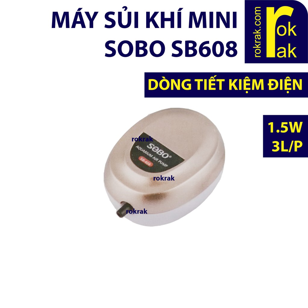 GIÁ SỈ-Máy sục sủi khí oxy 1 vòi 1.5W SOBO SB-608 tiết kiệm điện cho hồ cá nhỏ