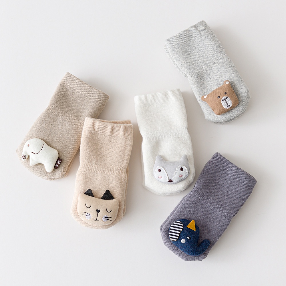 Vớ Cotton Mềm Thoáng Khí Chống Trượt In Họa Tiết Động Vật Hoạt Hình Dễ Thương Dành Cho Các Bé