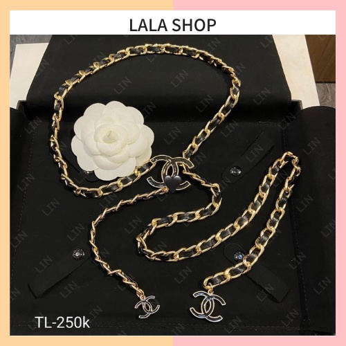 Đai váy áo xích phối da CN sang chảnh - Dây xích eo thắt váy áo nữ kim loại hàng cao cấp loại 1