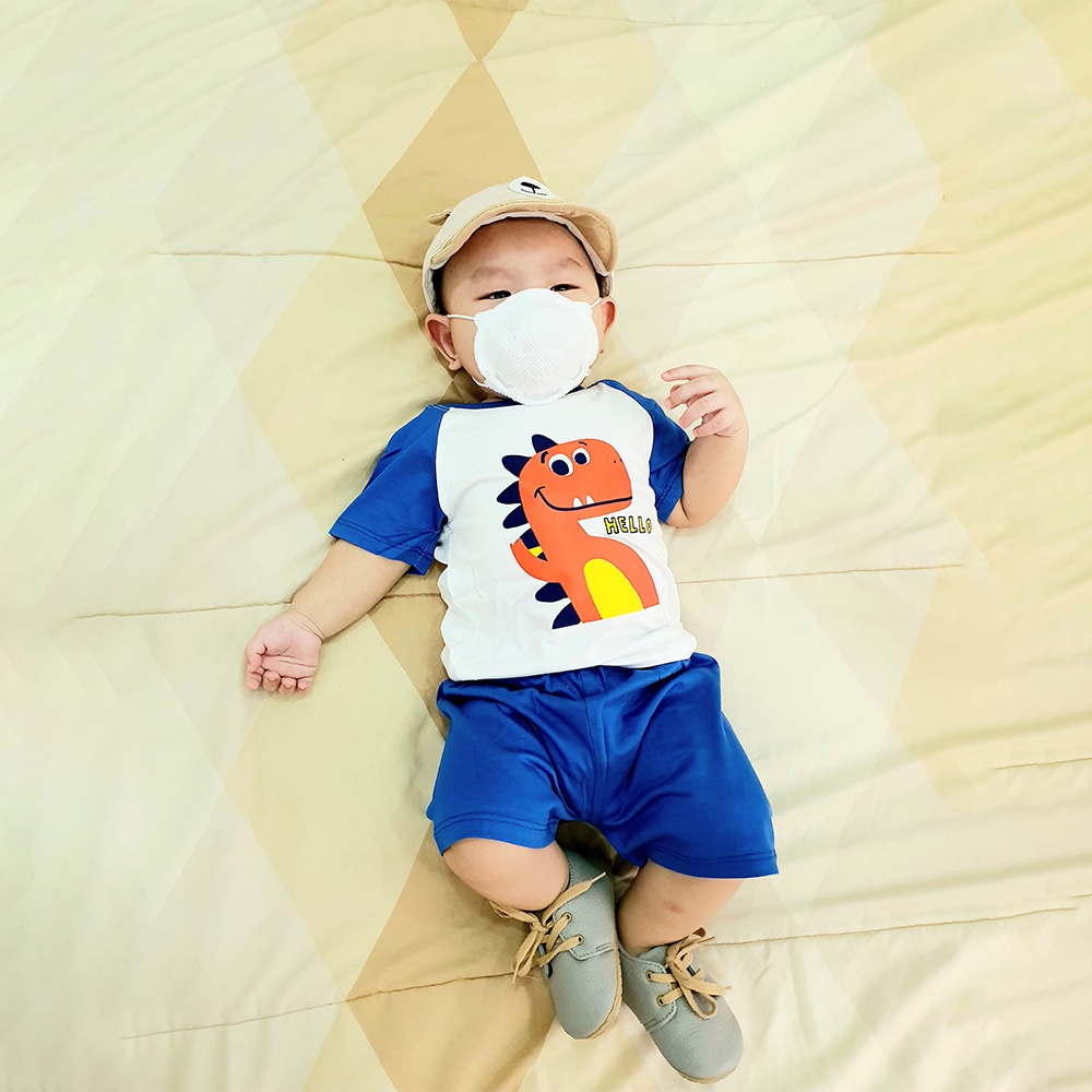 Bộ Quần Áo Bé Trai Toli Chất Liệu Cotton Mềm Mịn, Thoáng Mát, 3 Màu Cực Đáng Yêu 4_16kg [XANH DƯƠNG-MM054]