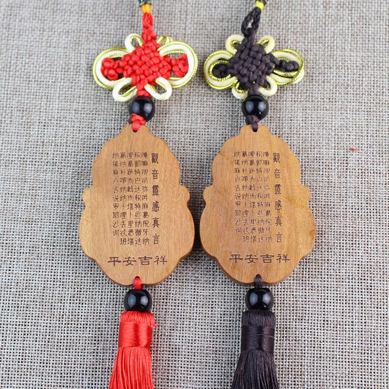 Dây Treo Trang Trí Xe Hơi Hình Tượng Phật Bằng Gỗ Đào