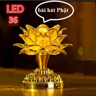 Đèn bàn thờ LED Hoa sen đa năng(36 Bài hát Phật) xài pin / điện_video