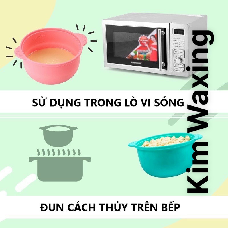 Chén nấu sáp wax lông chống dính silicon dễ dàng làm sạch tiện lợi