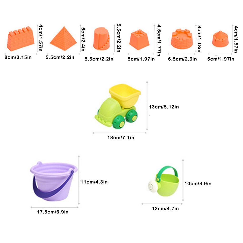 Bộ 11 Món Đồ Chơi Xô Xẻng Xúc Cát Đi Biển / Bể bơi Cho Bé Màu Sắc Ngẫu Nhiên