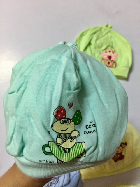 Mũ cotton sơ sinh cotton hàng đẹp