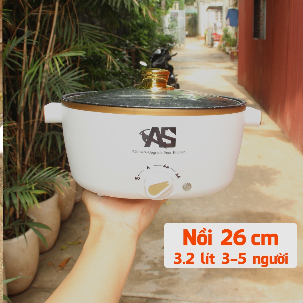 Nồi Lẩu Mini Đa Năng AGISAN N-09 Dung Tích Lên Đến 3.2L Chống Dính Cao Cấp Bảo Hành 6 Tháng NL09