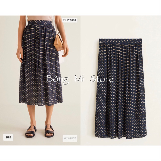 CHÂN VÁY MIDI CHẤM BI MANGO