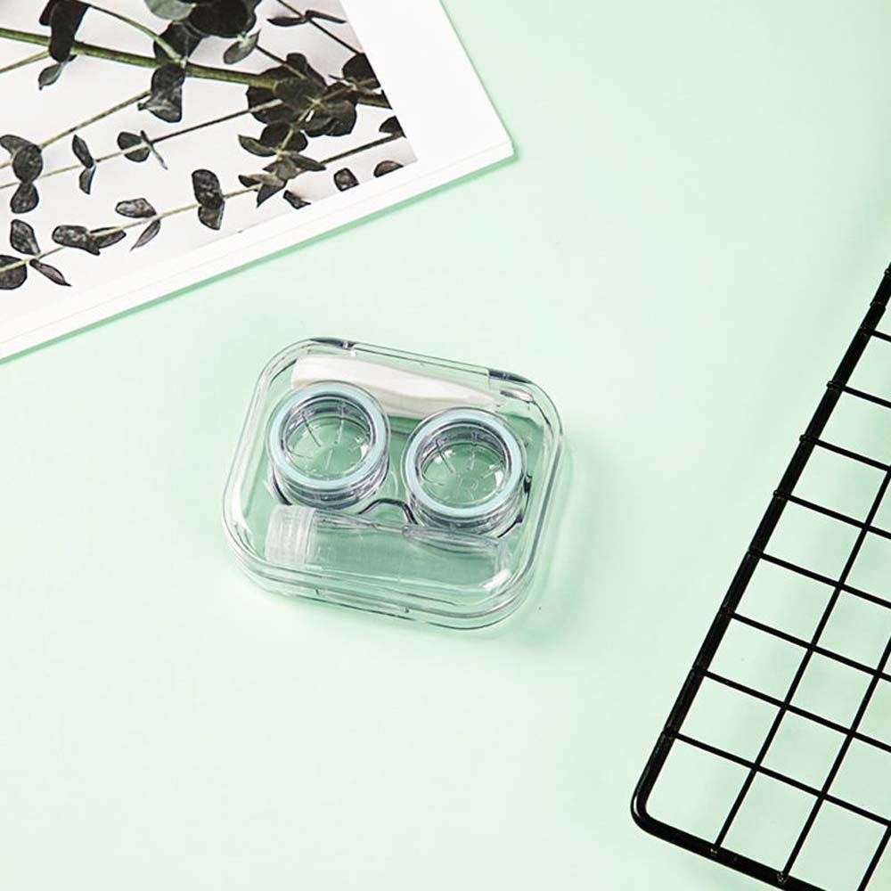 Hộp đựng kính áp tròng trong suốt kiểu hình chữ nhật có giác hút tiện lợi mang đi du lịch