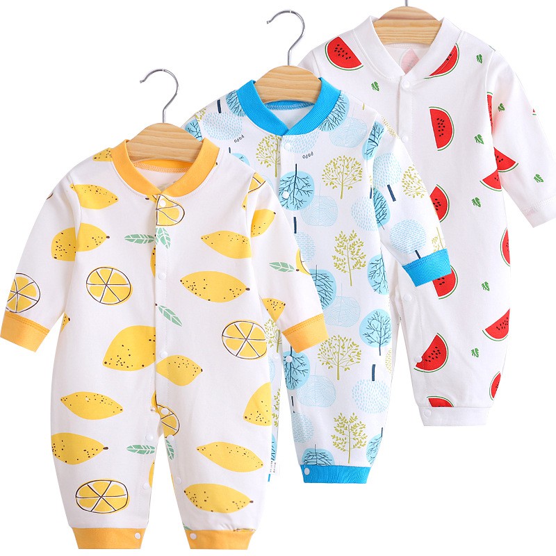 Bodysuit Sleepsuit Body dài tay Cotton cho bé trai bé gái Hàng Quảng châu xuất Nhật SL05