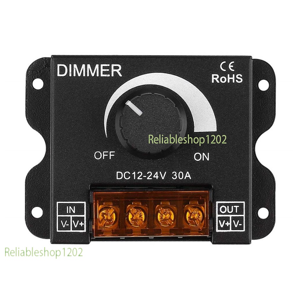 Công tắc DIMMER 12-24V 30A điều chỉnh tăng giảm độ sáng cho LED dây, LED thanh